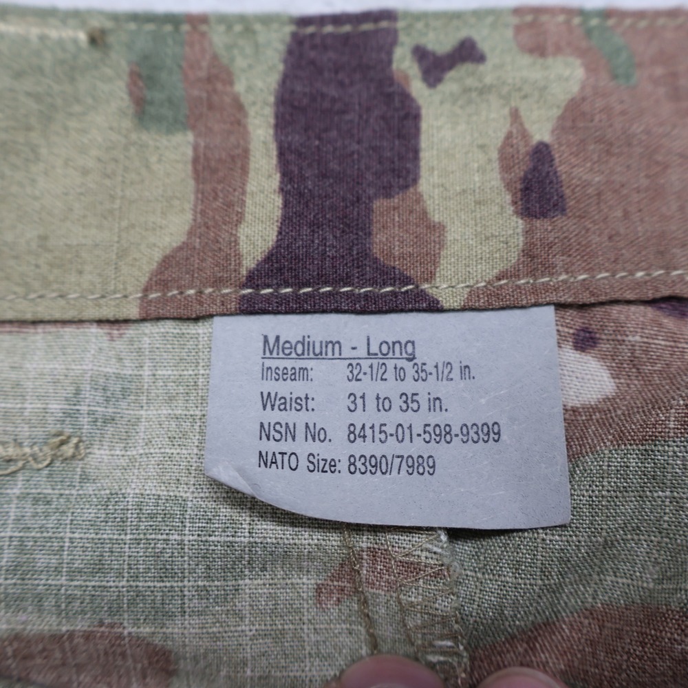 Military Pants Men Medium Long Camo Multicam Cargo Tactical Utility Combat 33x35 - Picture 7 of 12